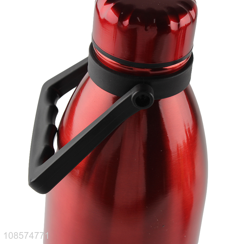 Popular products red sports water bottle vacuum cup with handle