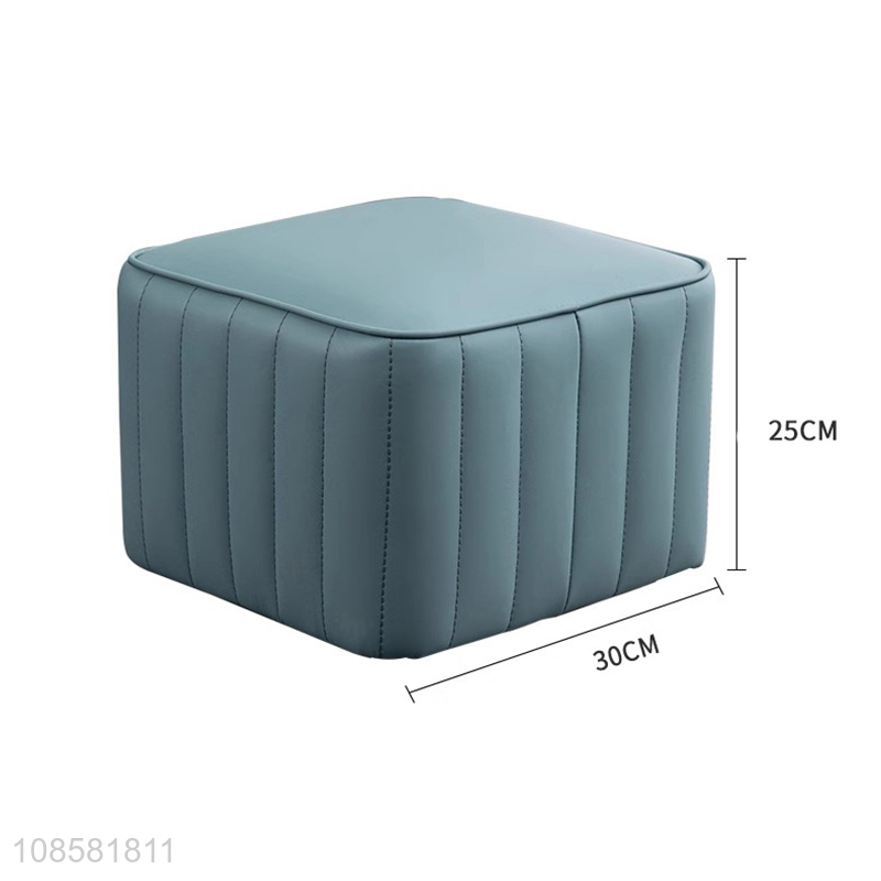 Hot selling small square shoe changing stool upholstered footstool