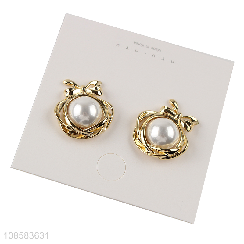 New design women fashion jewelry earrings pearl ear studs