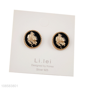 Hot items fashion round girls earrings ear studs wholesale