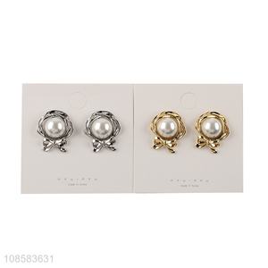 New design women fashion jewelry earrings pearl ear studs