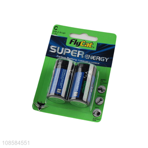 Factory supply 2 pieces 1.5V type C carbon-zinc batteries