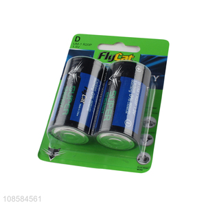 China imports 2 pieces 1.5V type D carbon-zinc batteries