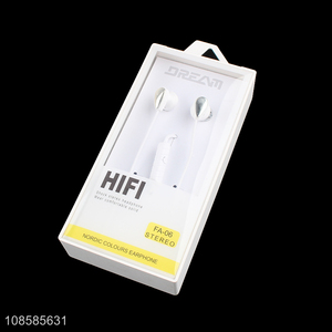 High quality white wired shock stereo headphones for sale