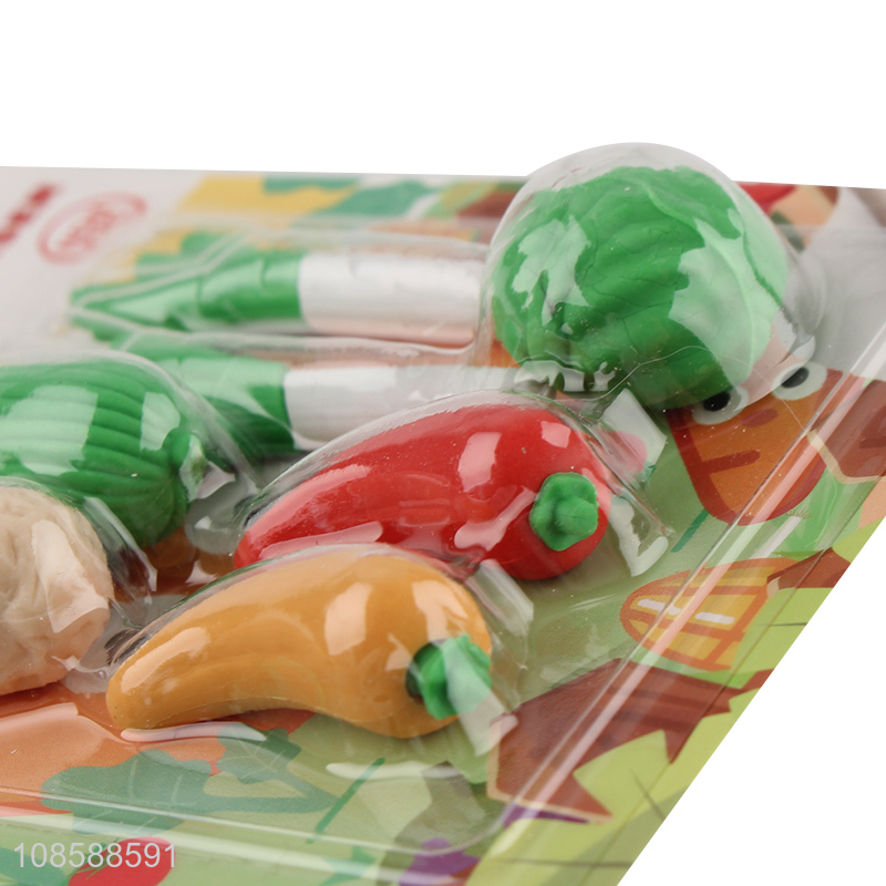 China factory vegetable shape diy eraser set for school students