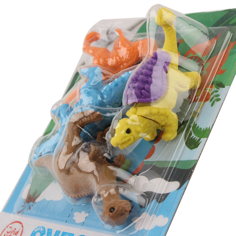 Latest products dinosaur shape cartoon eraser set for stationery