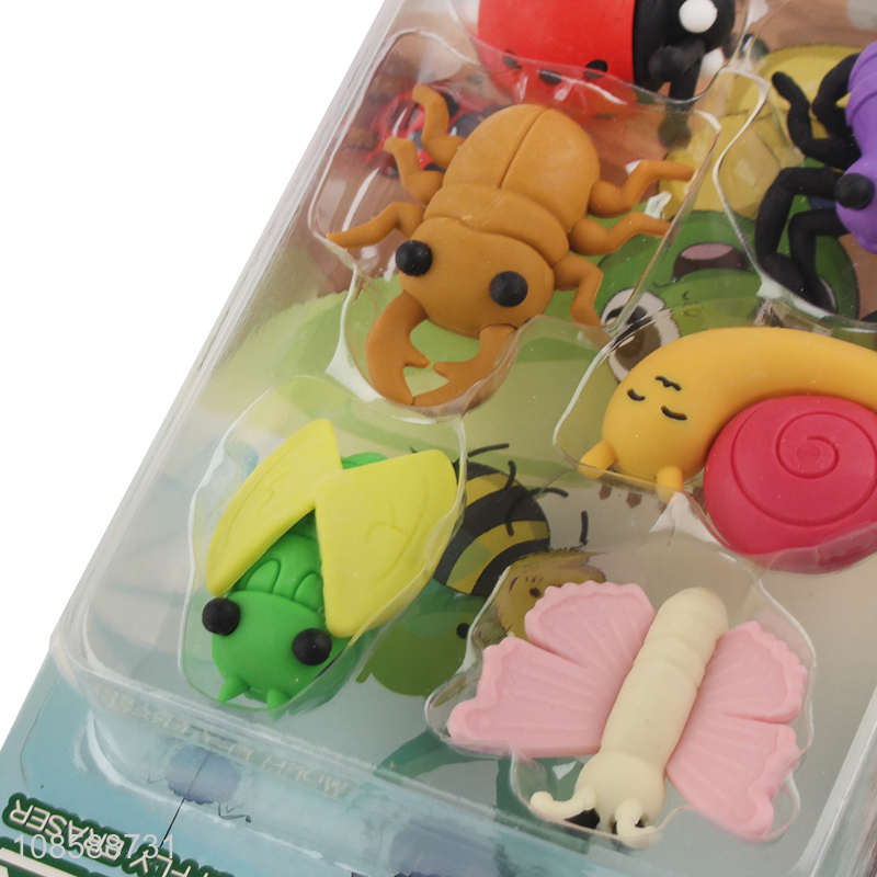 Factory supply insect series cartoon eraser set for students