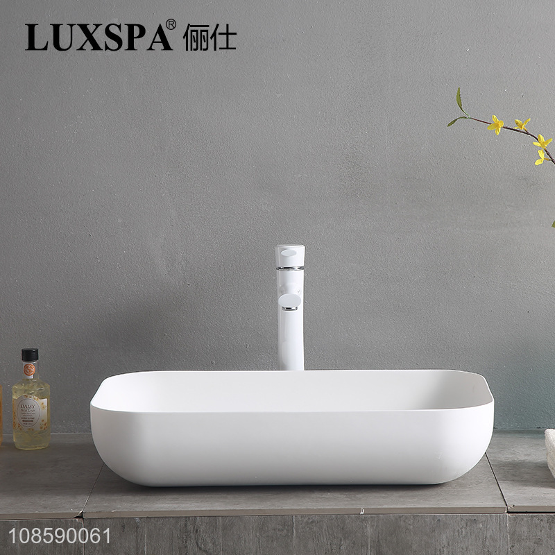 Good quality bathroom countertop vessel artificial stone sink