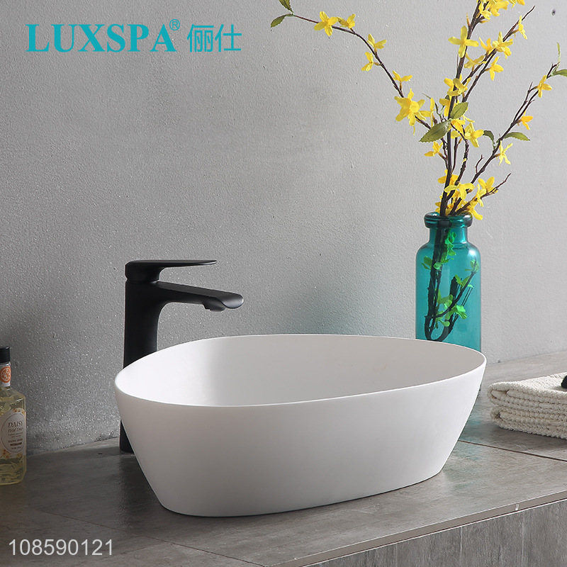 Wholesale bathroom above counter sink artificial stone vessel sink