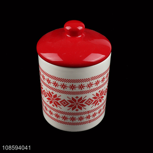 Good quality ceramic sealed can storage jar for Christmas decor