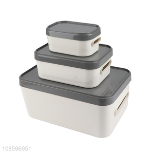 Factory price plastic durable storage box with lid and handle