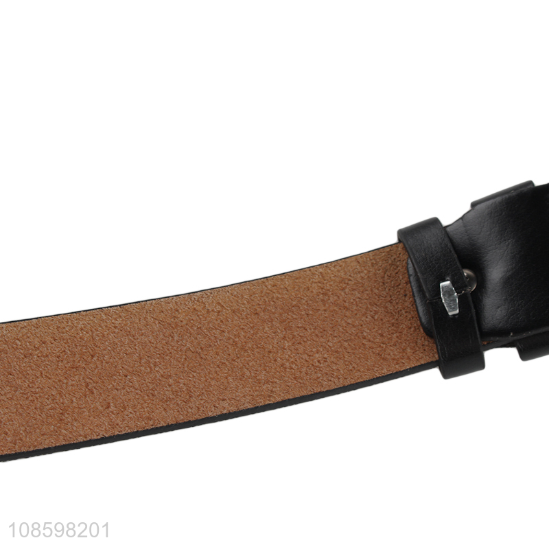 Wholesale 125cm pin buckle textured pu leather belt for men