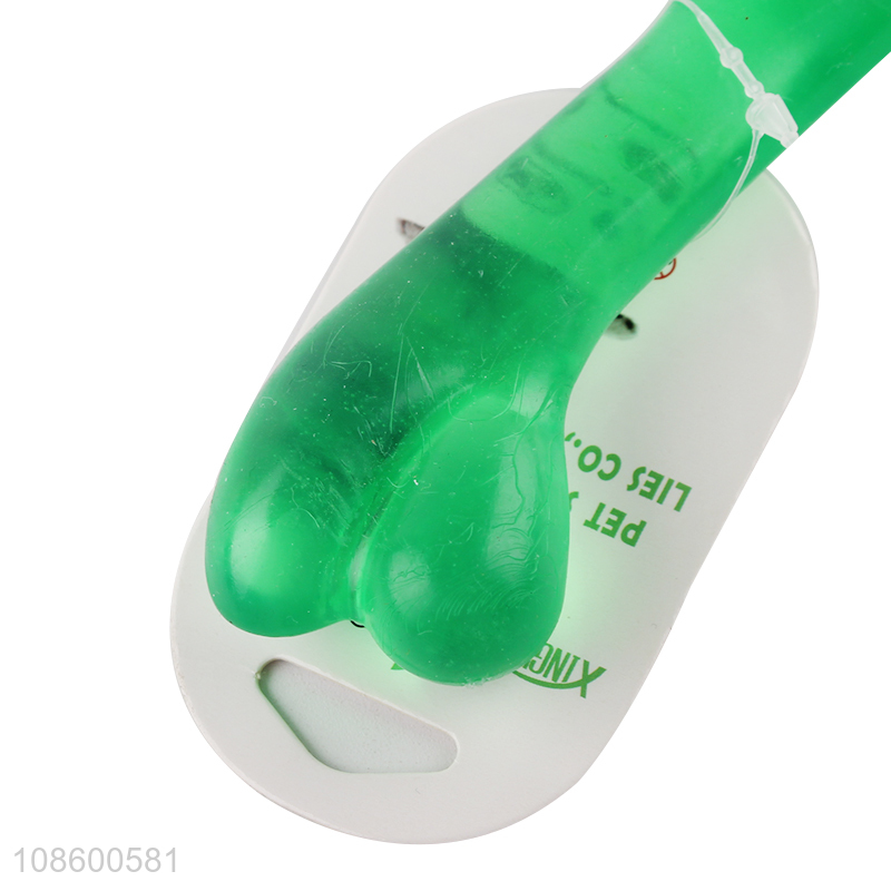 Wholesale transparent green bone shape pet toy tpr teething toy