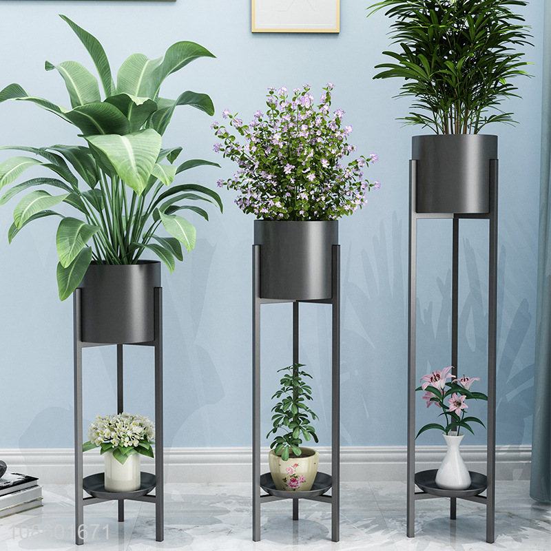 New product floor standing iron art flower plant stand set