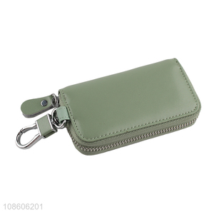 New product zippered genuine leather key holder wallet/key case