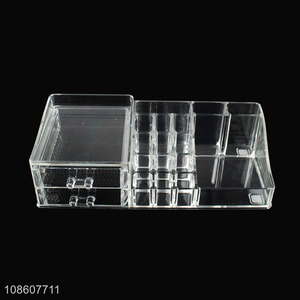 Online wholesale clear acrylic makeup organizer drawer set for vanity