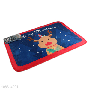 Online wholesale christmas decoration flannel floor mat