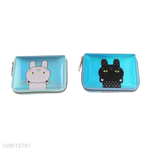 Good quality lovely cartoon zippered wallet RFID blocking card holder