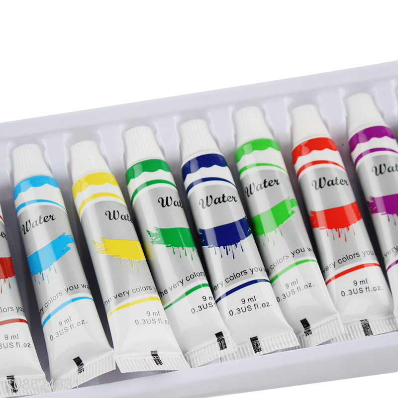 Wholesale 12pcs 9ml non-toxic water color paints for children painting