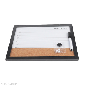 Wholesale dry erase magnetic whiteboard corkboard message board with marker