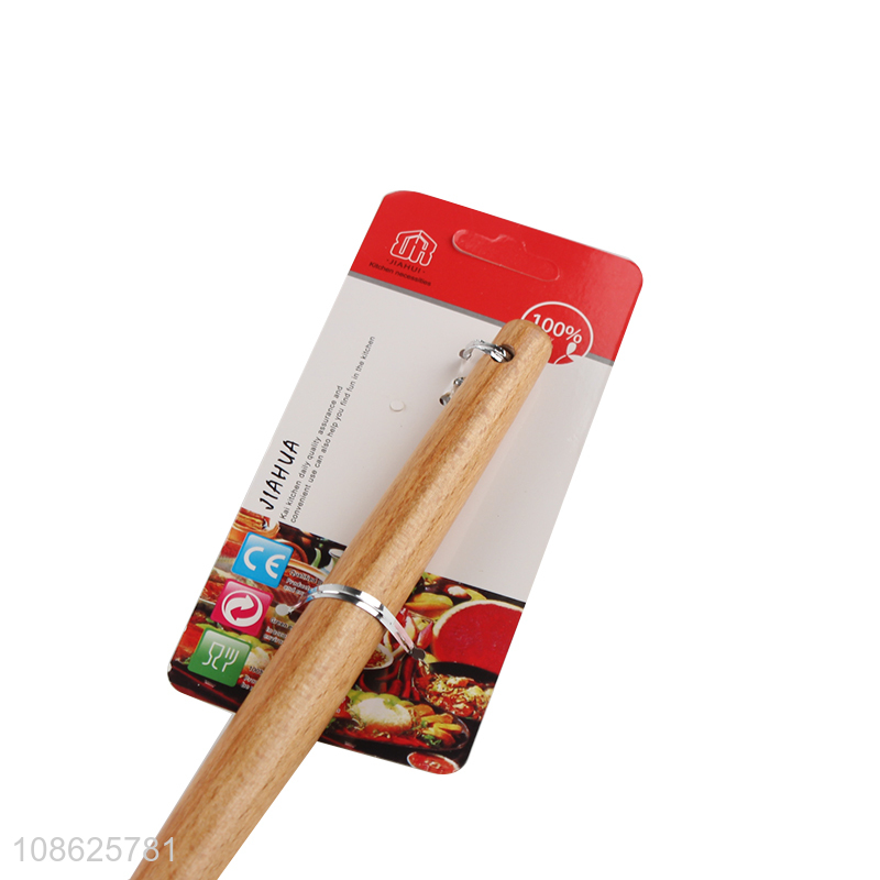 Good quality nylon basting spoon with wooden handle for cooking