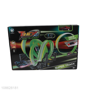 Hot selling glow in dark car railway toy race track toy