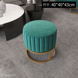 New design luxury metal base ottoman stool shoe stool for entryway