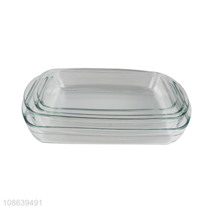 Top sale rectangle high borosilicate glass baking pan dish