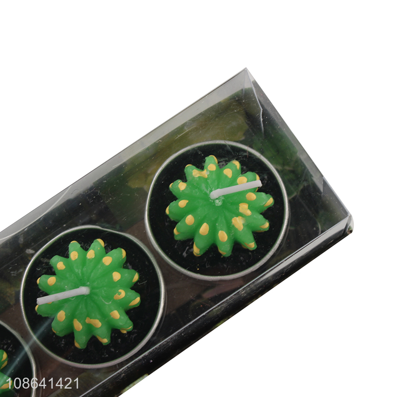 Good quality cactus shape 3pcs decorative candle for sale