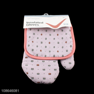 Wholesale cotton oven mitt and pot holder set cotton kitchen glove set