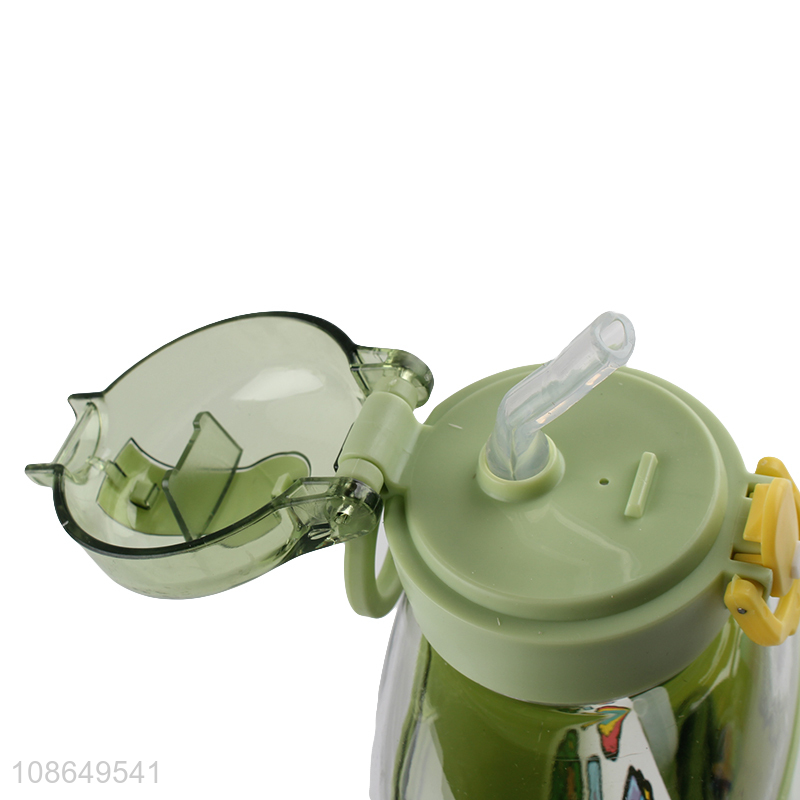 New product 850ml stylish plastic water bottle with straw & shoulder strap