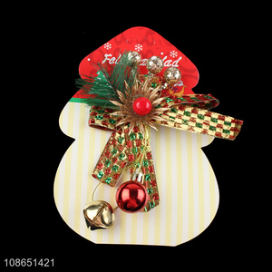 Top quality christmas decoration bowknot hanging ornaments with bell