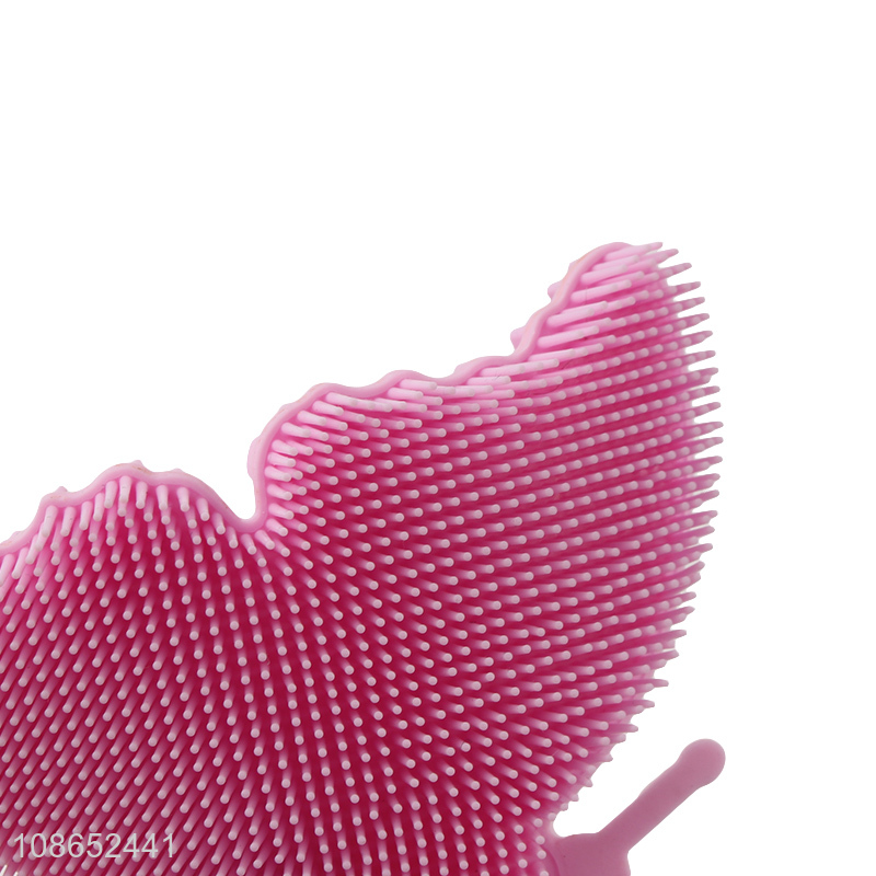 New product butterfly shape double sided silicone dish sponge wholesale