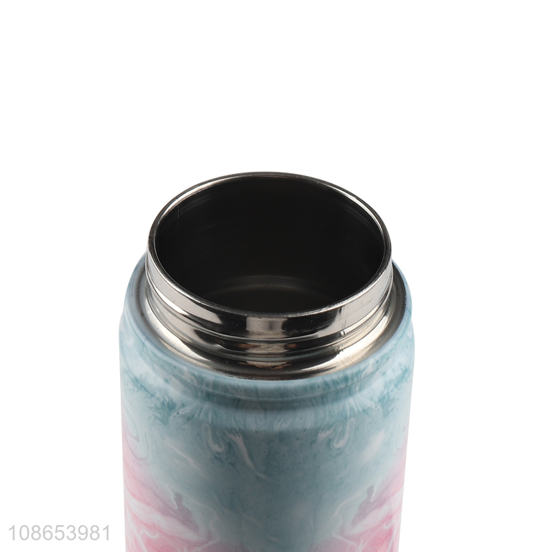 Custom stainless steel vacuum flask insulated water bottle with handle