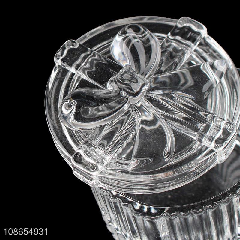 Wholesale transparent glass candy jar wide mounth glass cookies jar