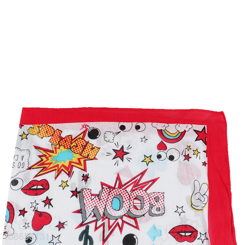 Good quality fashion square women cotton bandana head scarf for sale