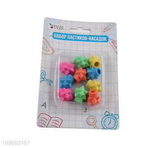 Online wholesale 10pcs pencil cap erasers for school student kids