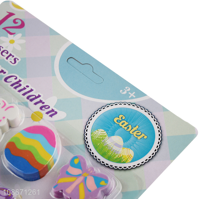 Hot selling cute Easter themed erasers kids children stationery