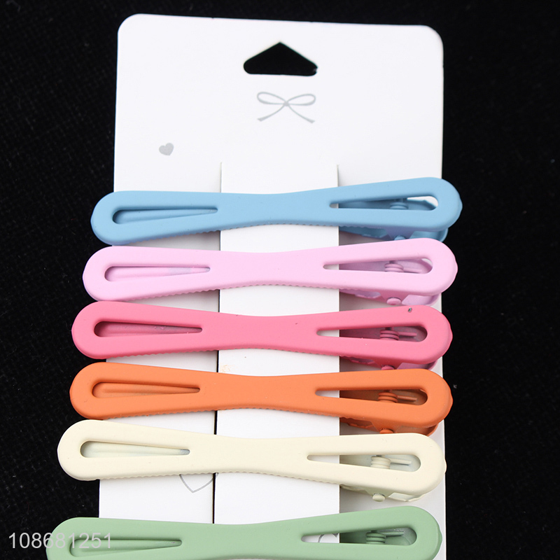 Wholesale 7pcs candy-colored metal hair clips women girls bang clips