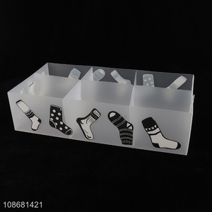 Good quality clear folding closet cabinet wardrobe storage box for socks