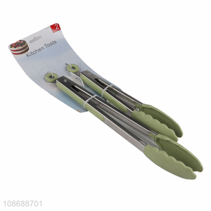 Yiwu market 2pcs kitchen gadget non-slip food tongs set for sale