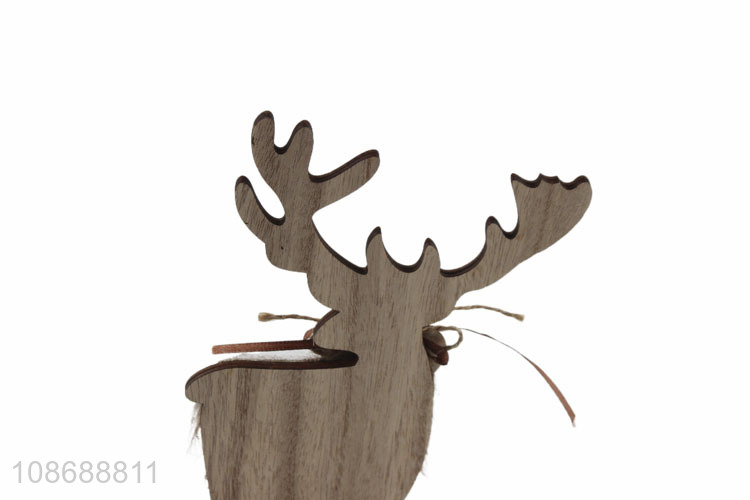 Hot selling wooden Christmas reindeer figurine Christmas home ornaments