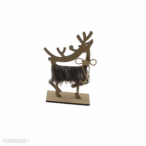 Hot selling wooden Christmas reindeer figurine wooden holiday decorations