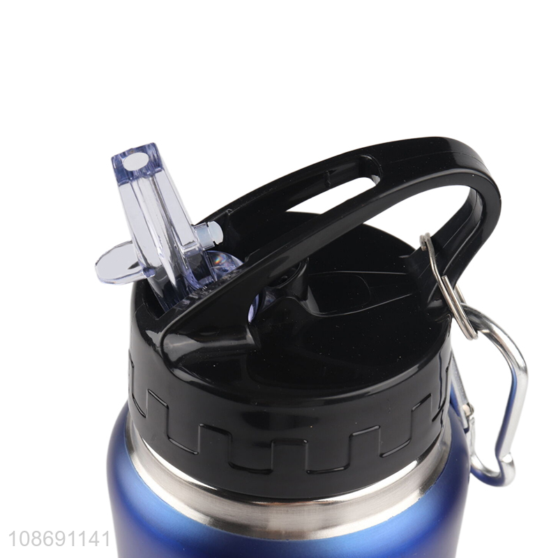 New product insulated stainless steel water bottle with straw & carabiner