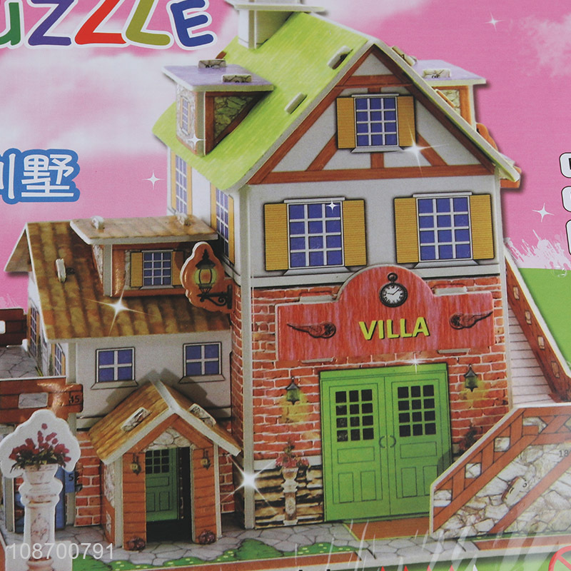 Wholesale 3D villa in France jigsaw puzzle DIY model building toy