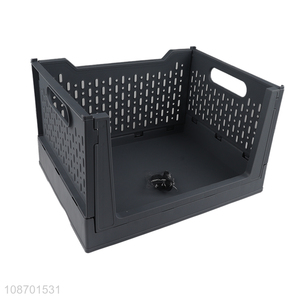 New product multi-purpose folding plastic rolling storage basket with wheels