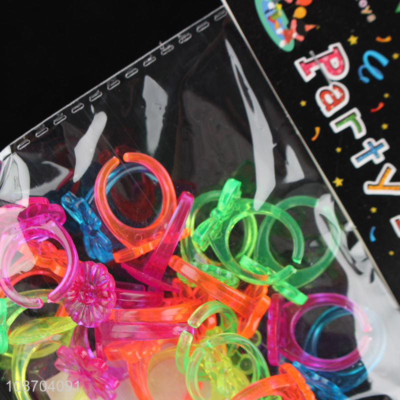 Top selling colorful plastic jewelry ring for party supplies