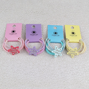 Best selling star pendant elastic braided hair rope hair scrunchies for girls