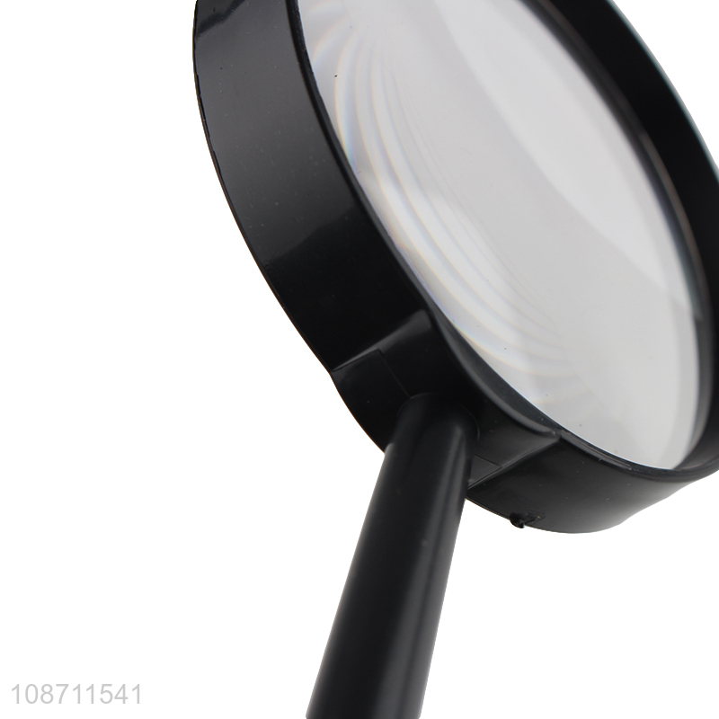 Yiwu market handheld glass lens black magnifying glass for sale