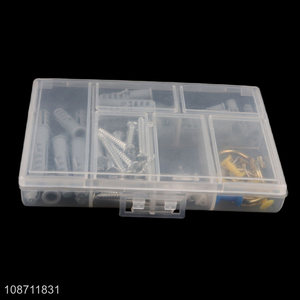 Wholesale 80pcs home hardware set. including: 4mm,5mm,self-tapping pennant rise 10 sets each 6mm self-tapping pennant rise 8 sets;5mm wire clips10 pcs,1 inch cup hooks 4 pcs,push nails 10 pcs